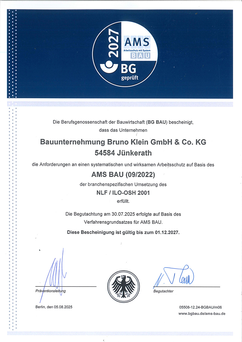 AMS Zertifikat bis 01.12.2027