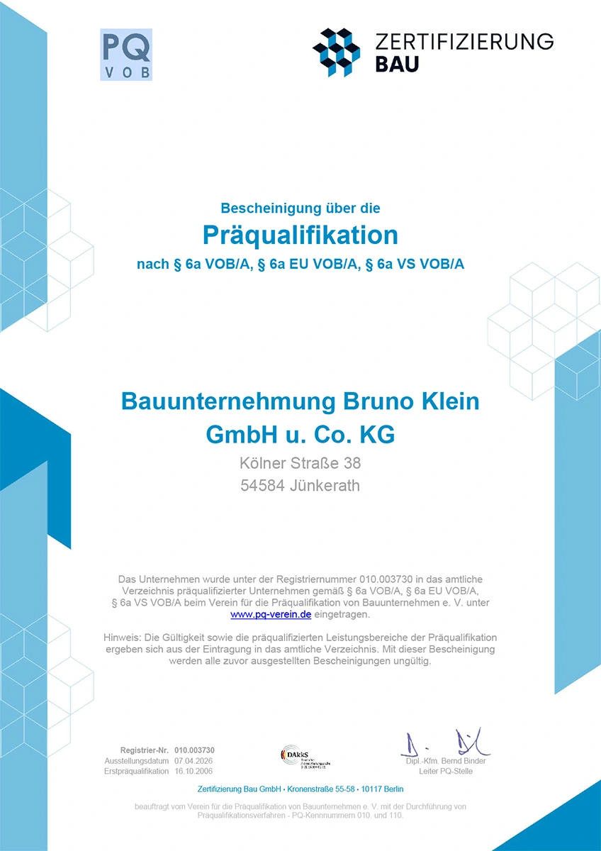 PQ Bescheinigung vom 07.04.26